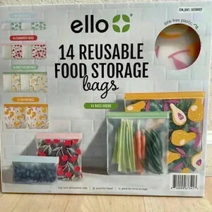 Ello Plastic Reusable Food Storage Bags 14 Pack BRAND NEW